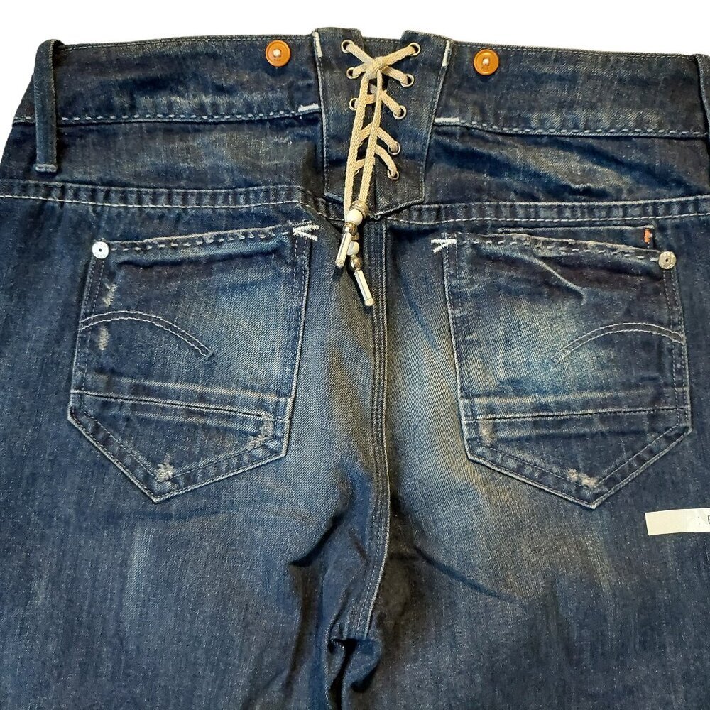 Retro Vintage G-Star Abby Flare Bootcut Medium Age Blue Denim Jeans Sz 27 NWT - Picture 9 of 14